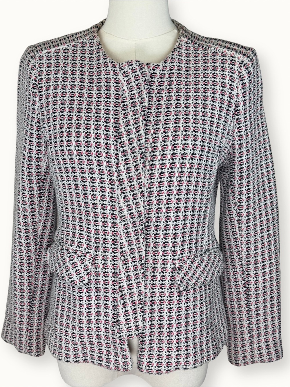 Charles Gray London Tweed Blazer Jacket Pink White Medium Made in England